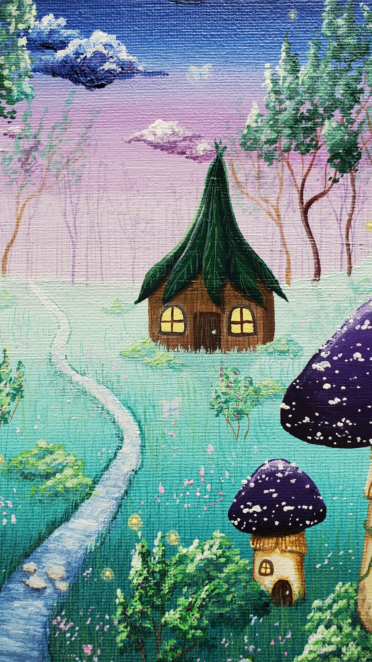 Fairy Village Painting (11"x14")