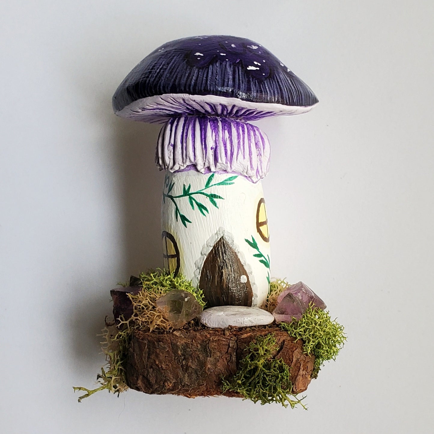 Purple Mushroom House Sculpture (Small)