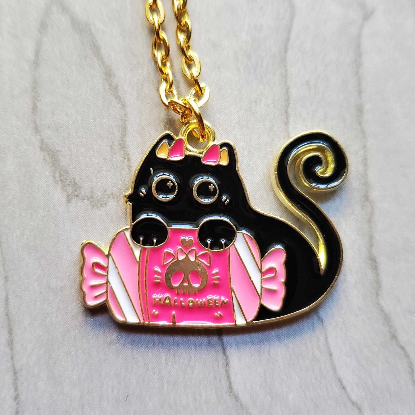 Halloween Candy Kitty Necklaces
