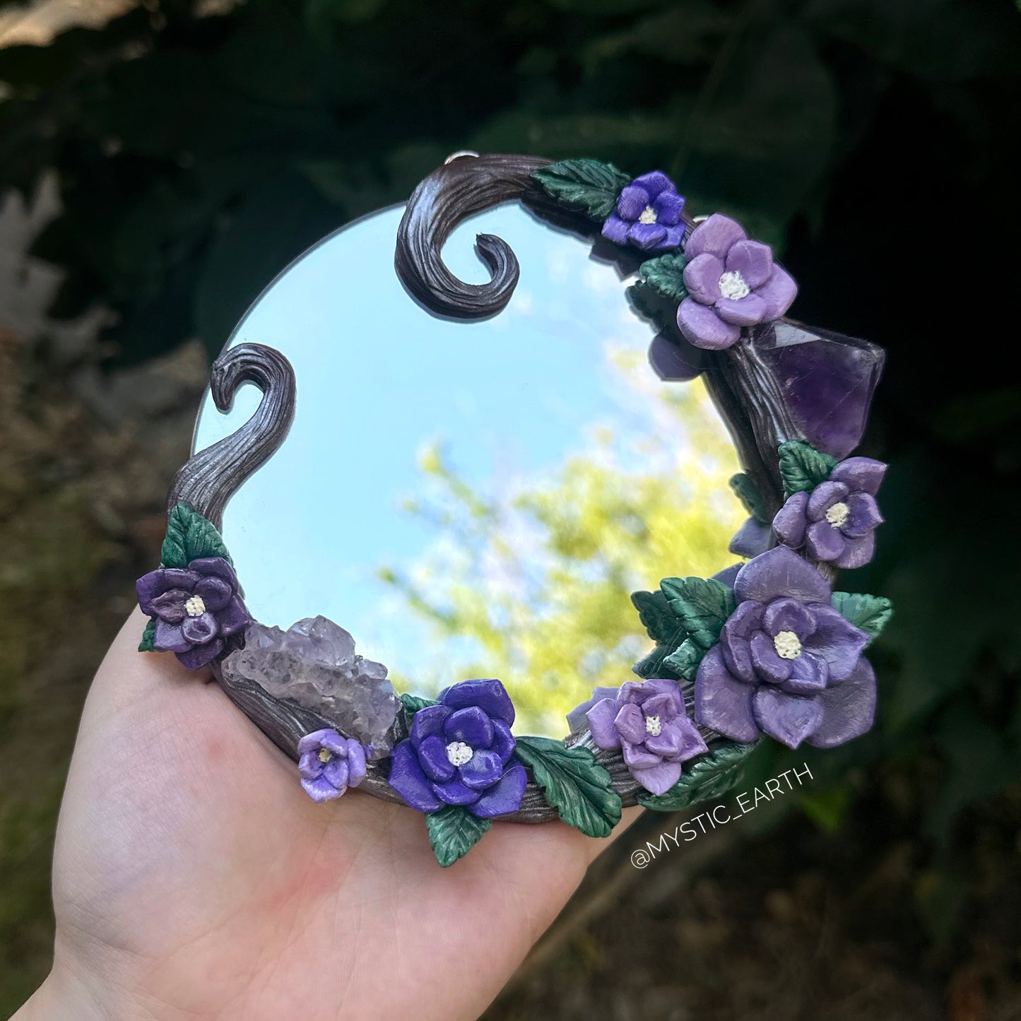 Amethyst Purple Magnolia Mirror