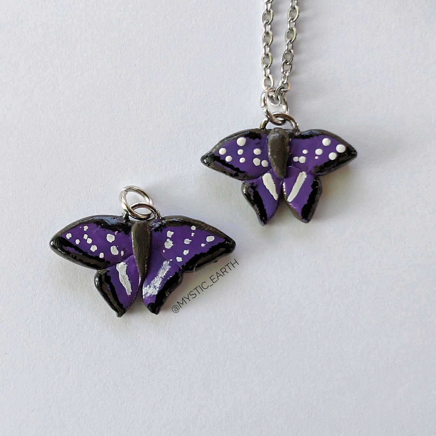 Purple Emperor Butterfly Necklaces