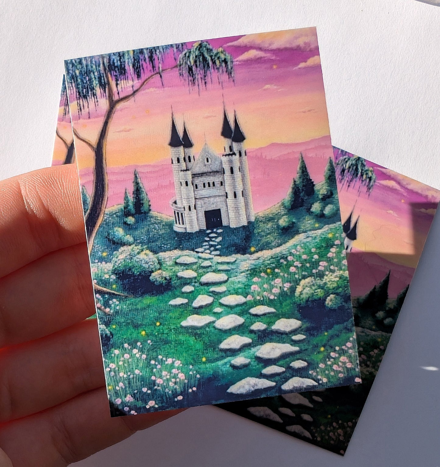 Castle in the Mountains Stickers 3"x2"