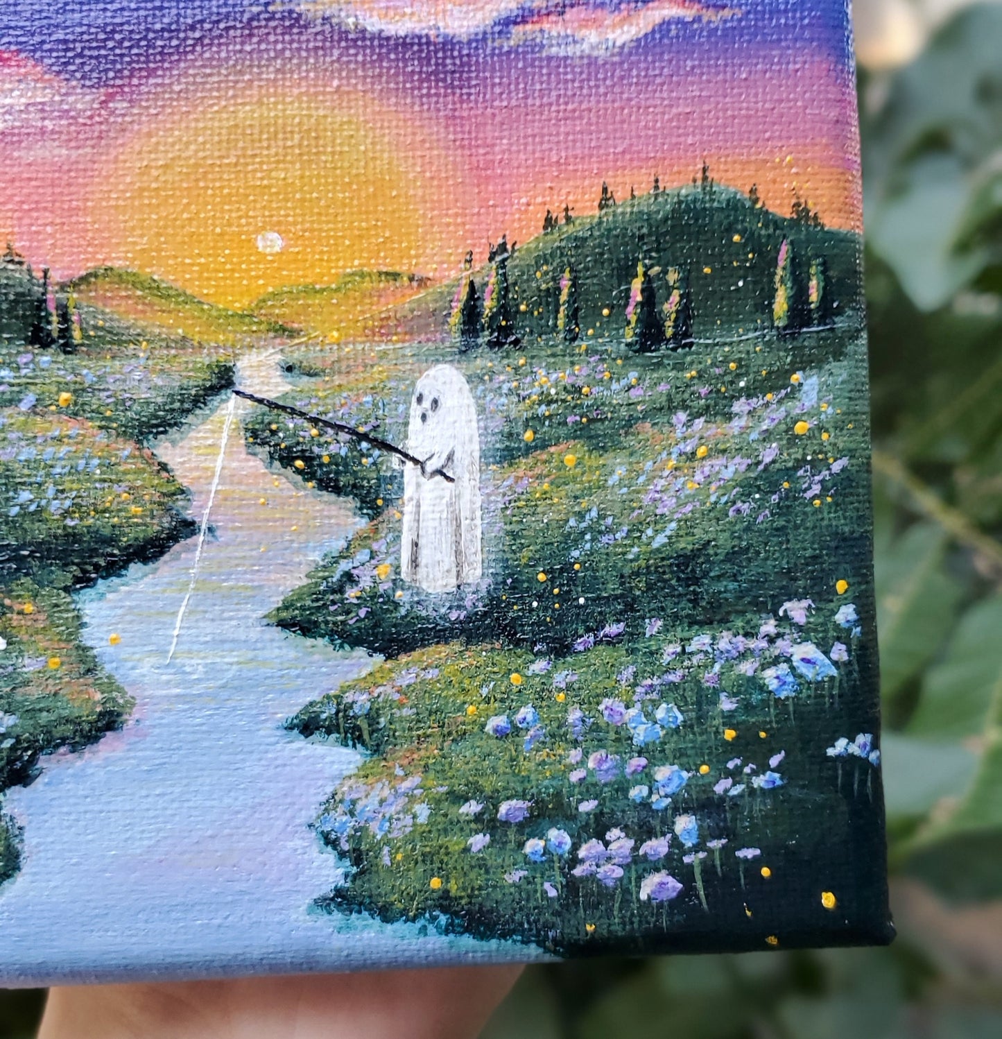 Fishing At Sunset Painting