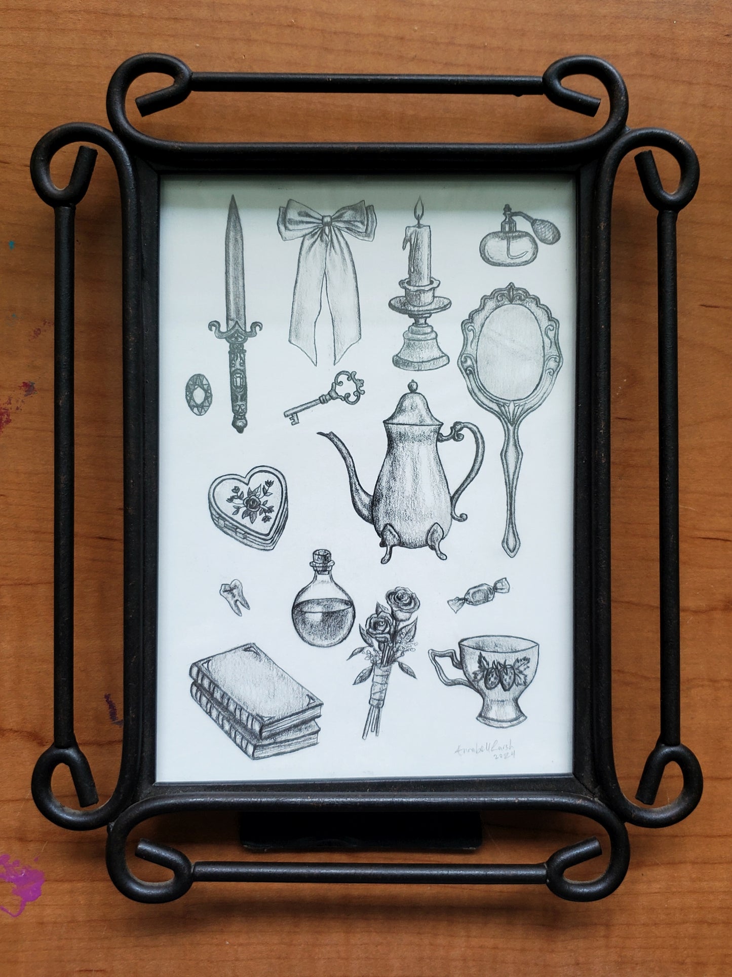Vintage Treasures Drawing (Framed)
