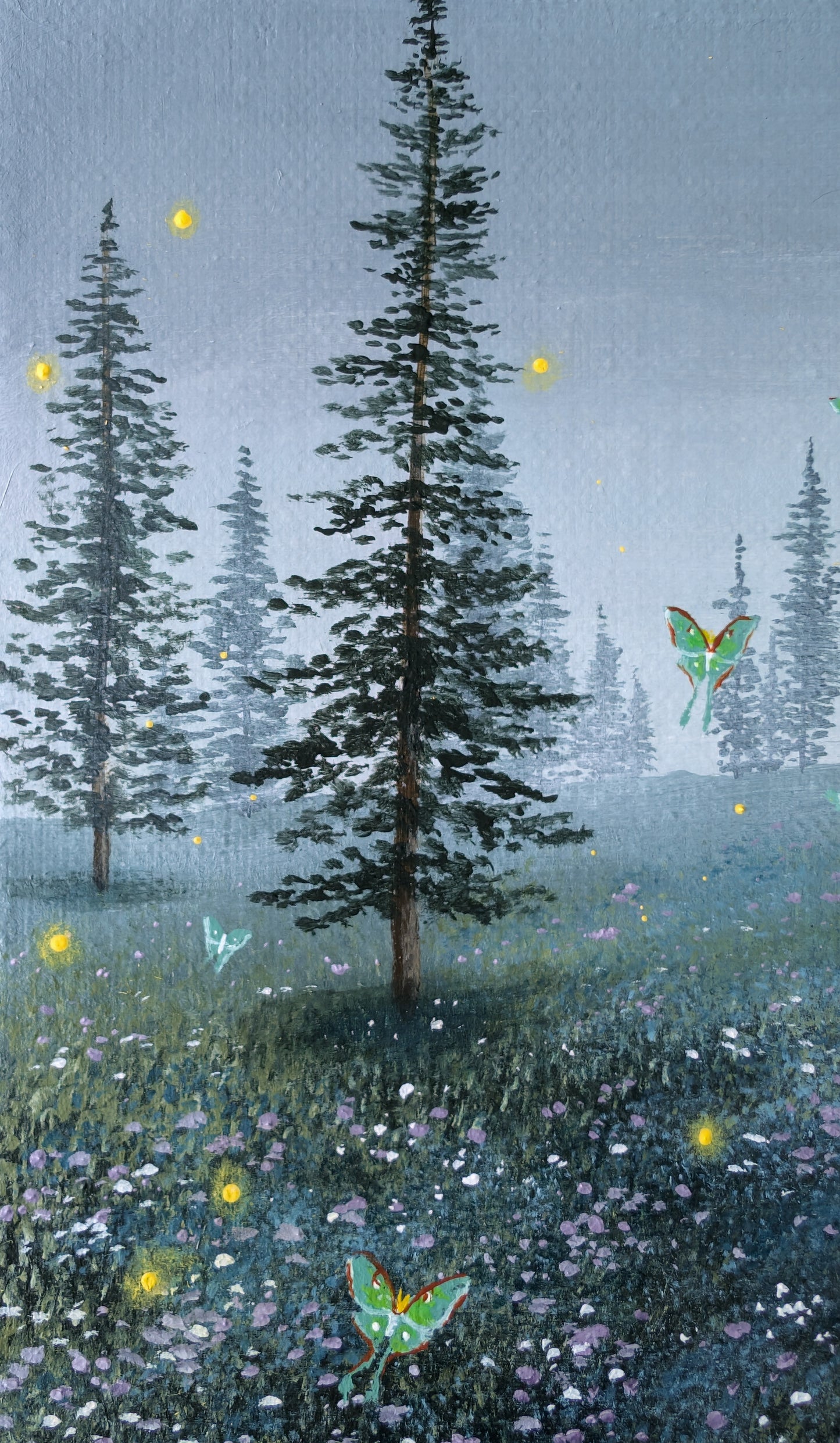 Luna Mountain 6"x6" Painting (#3)