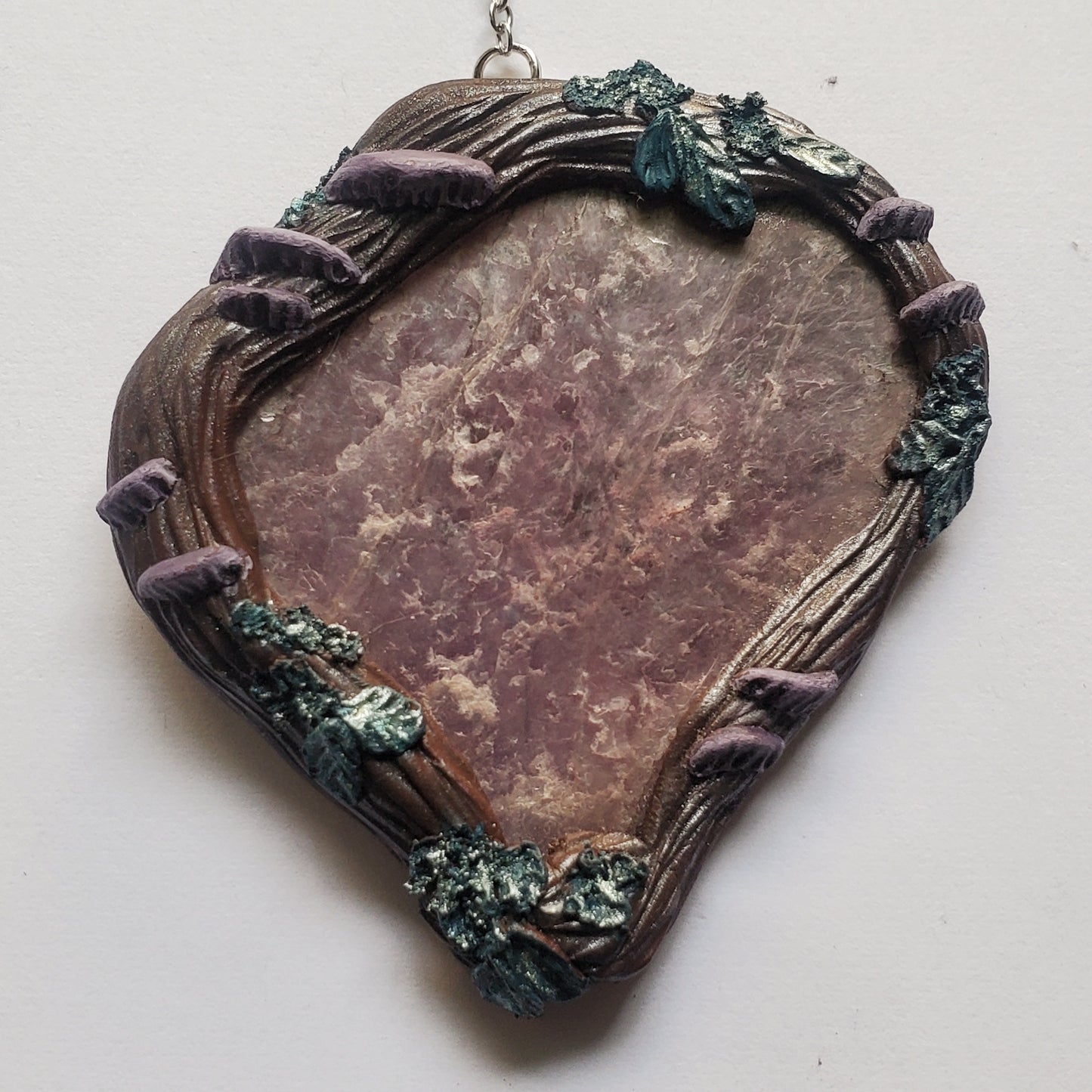 Bear Painting with Lepidolite Crystal
