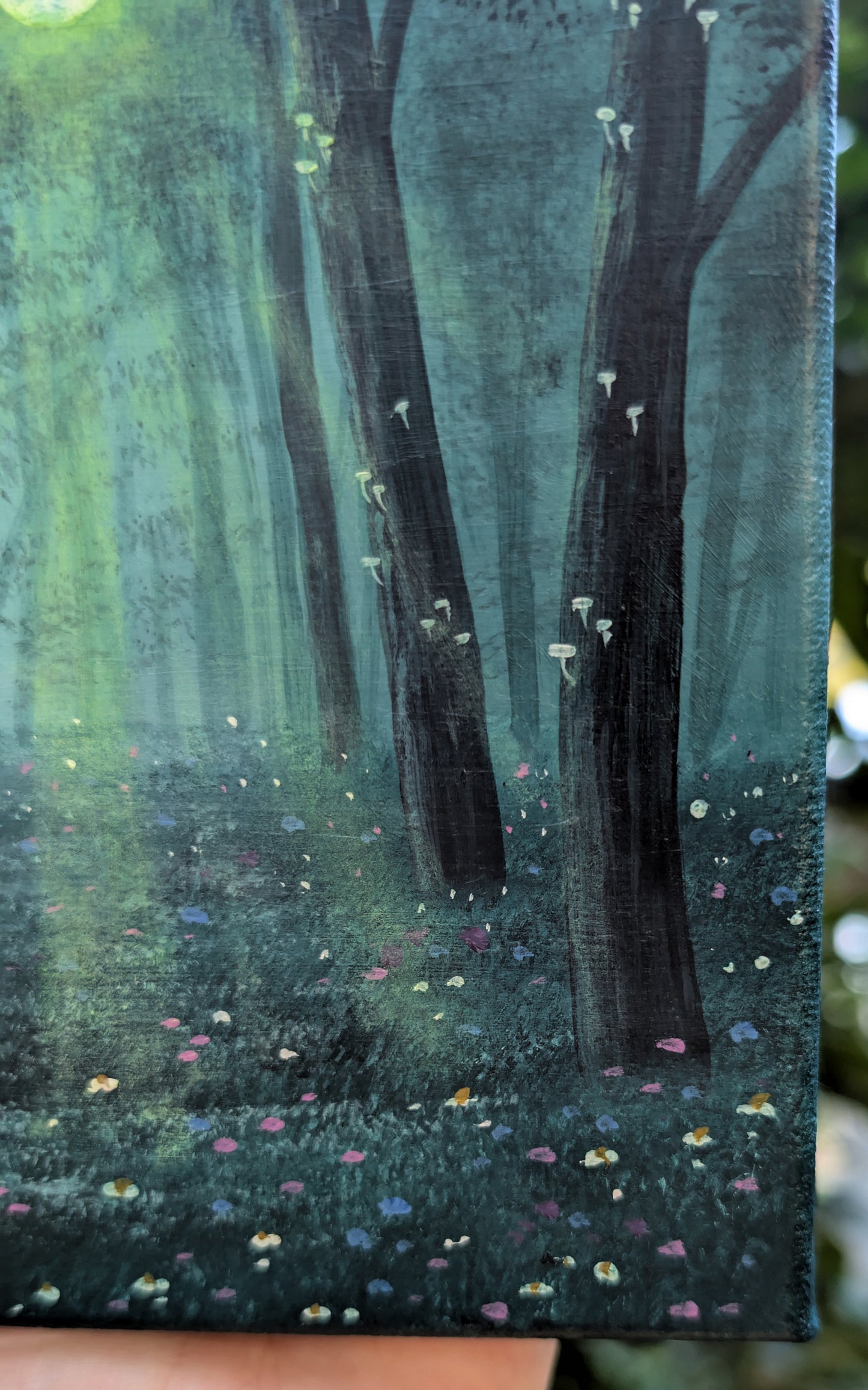 The Neon Moon 6"x6" Painting