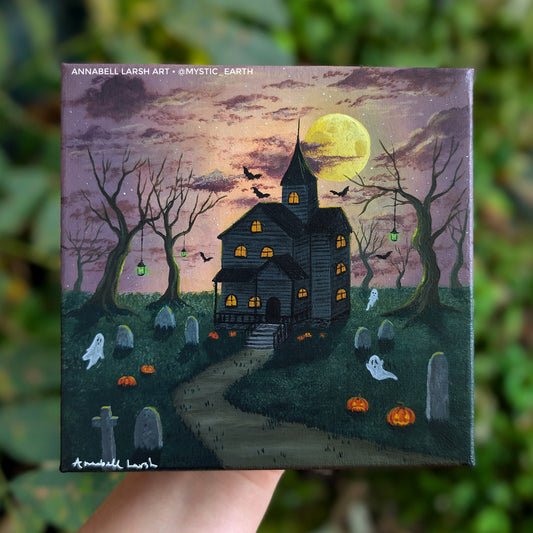 Halloween Haunting 6"x6" Painting
