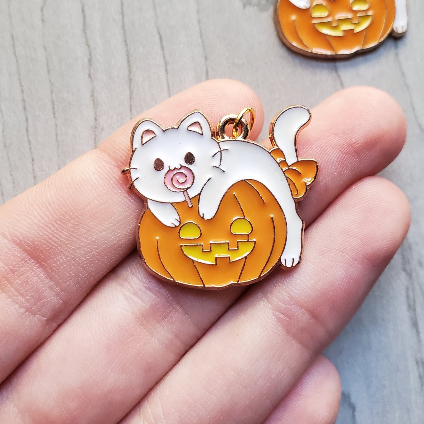White Kitty Pumpkin Necklaces