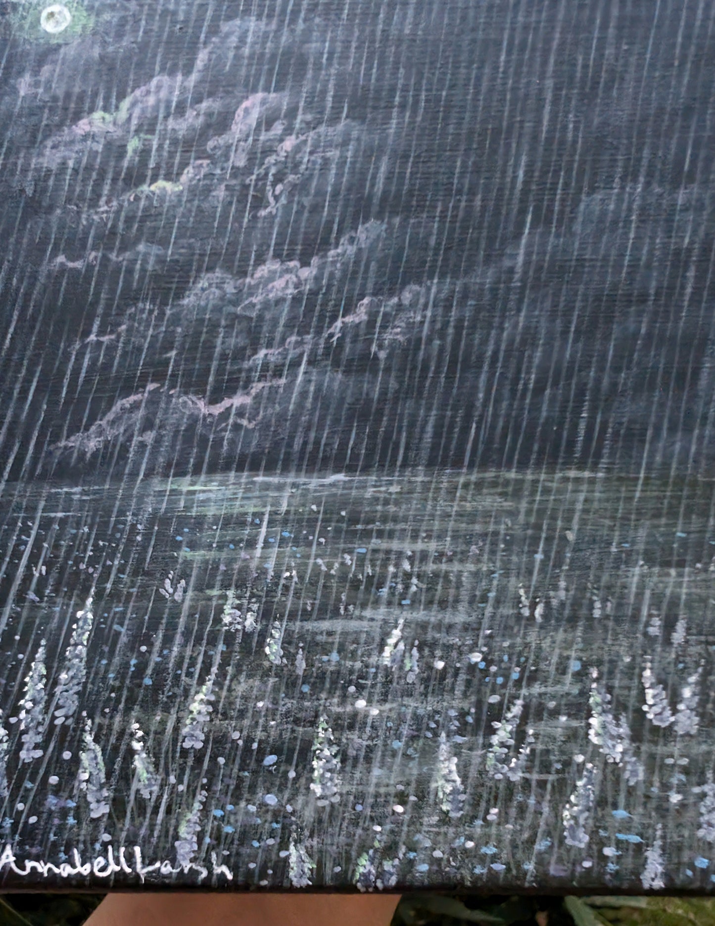 Rainy Night 6"x6" Painting