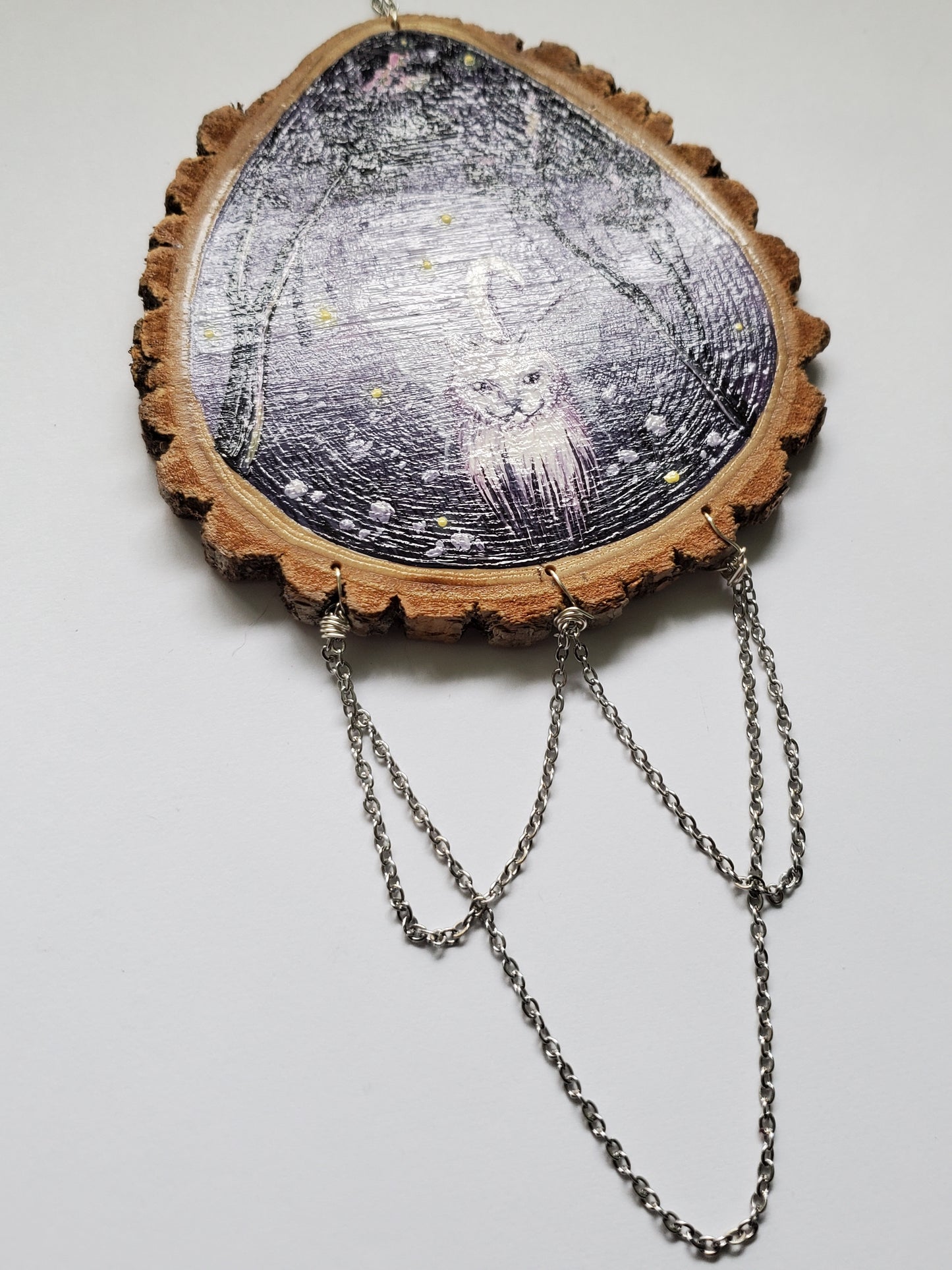 Fairy Cat Portal Painting on Wood