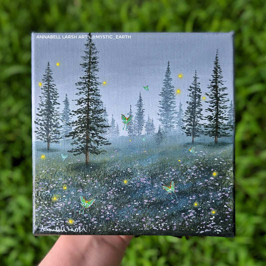 Luna Mountain 6"x6" Painting (#3)