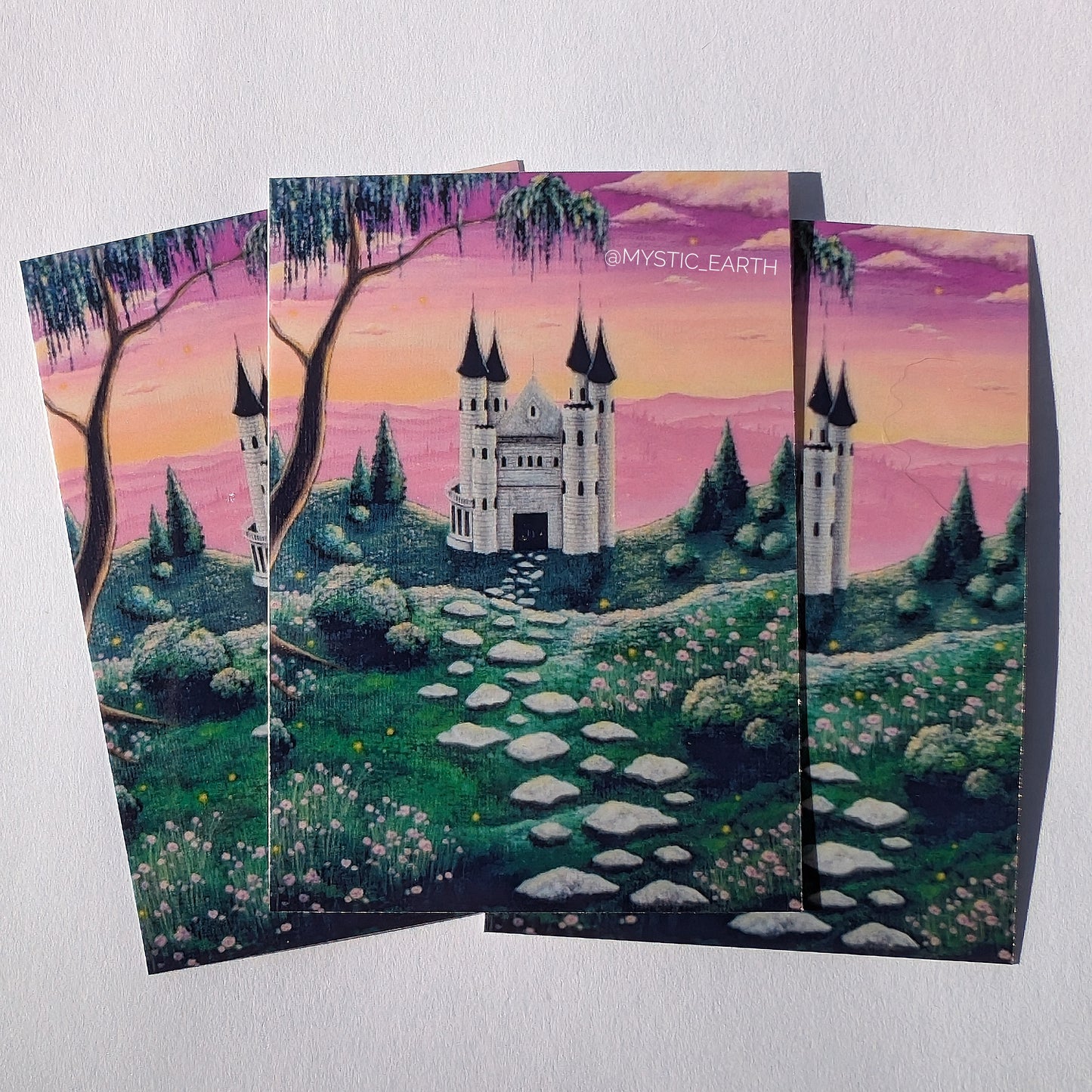 Castle in the Mountains Stickers 3"x2"