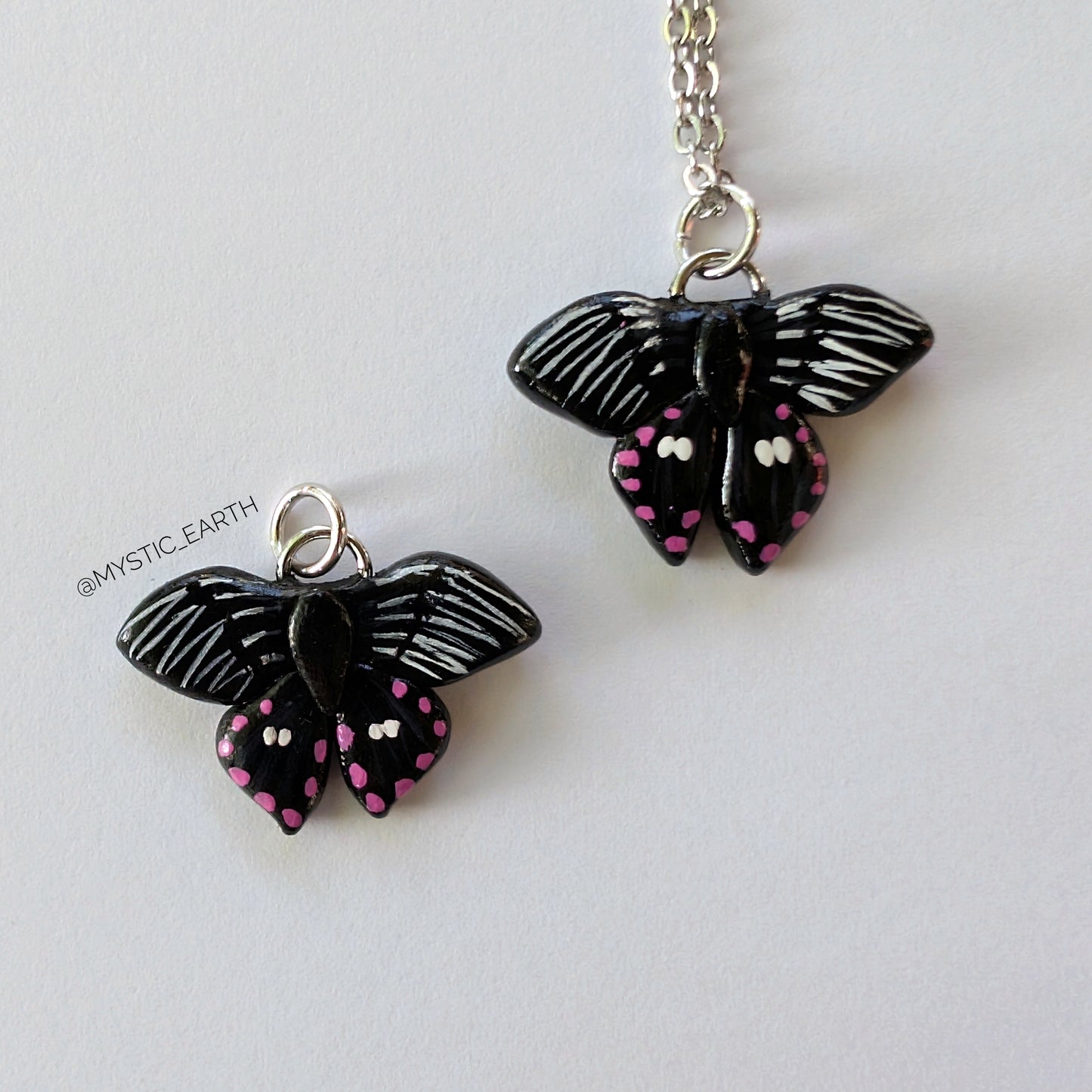 Pink Spotted Swallowtail Butterfly Necklaces