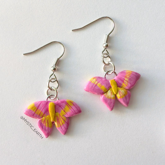 Rosy Maple Moth Earrings