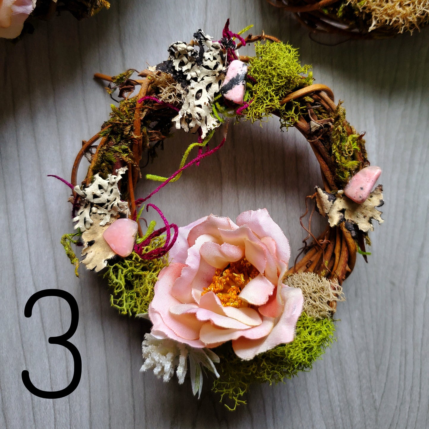Pink Floral Crystal Wreaths - Car Mirror or Wall Hanging