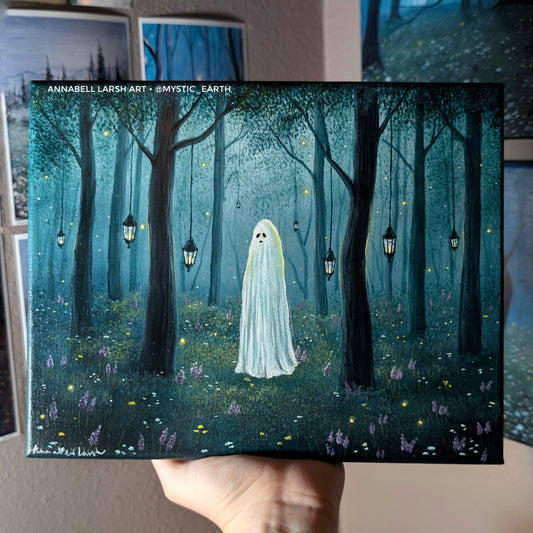 In The Forest of Lanterns 8"x10" Painting