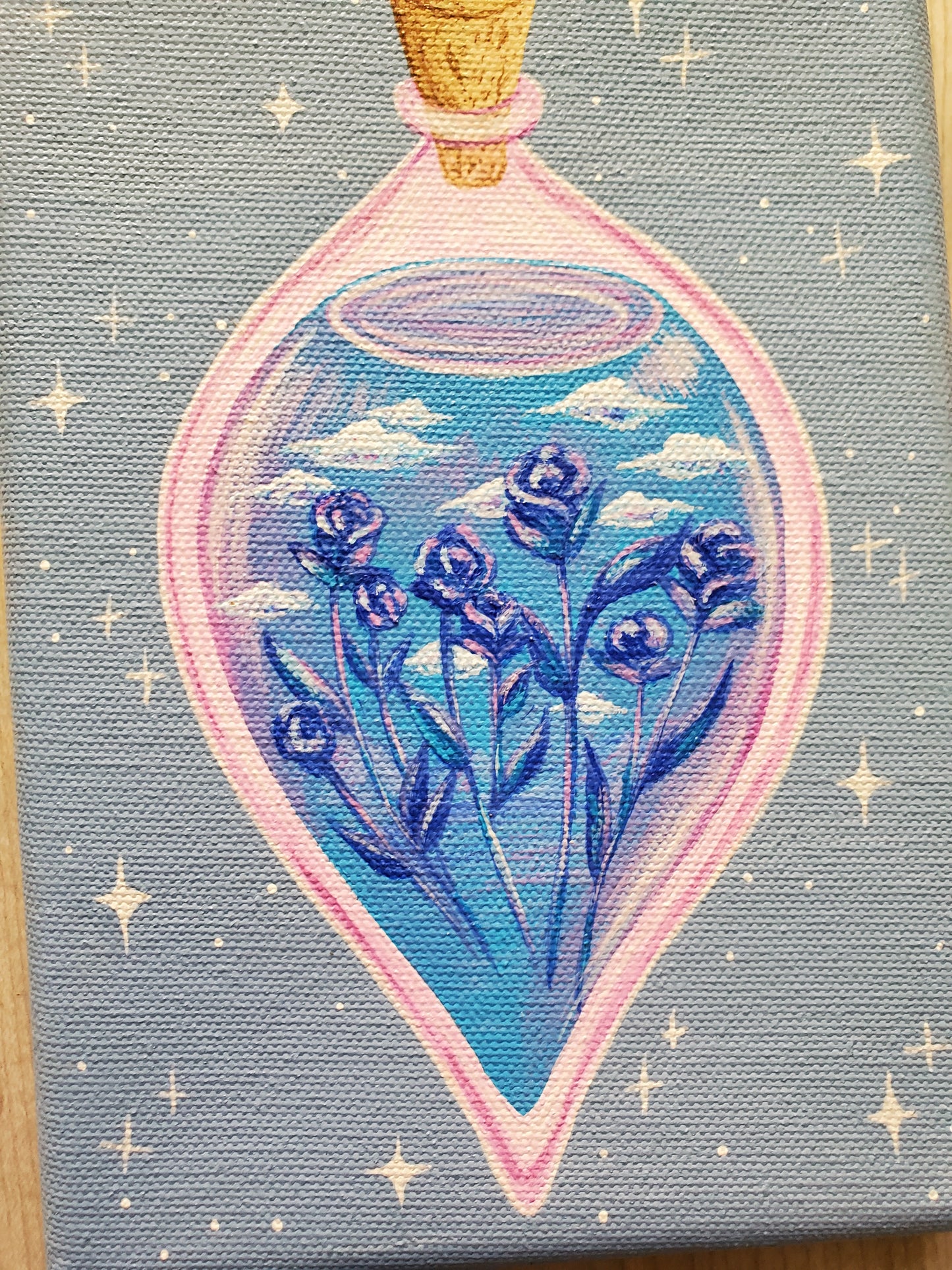 Blue Rose Potion Bottle Painting