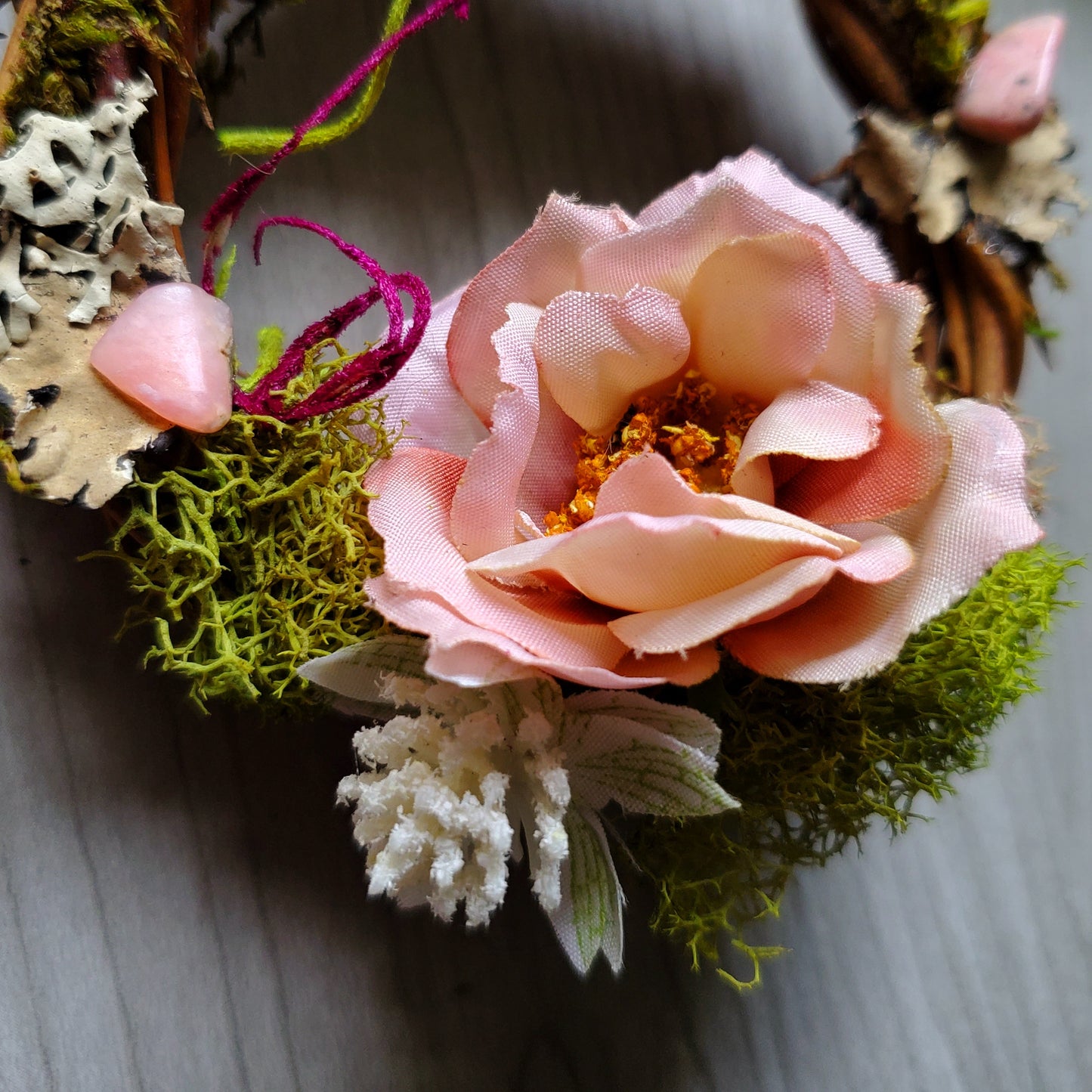 Pink Floral Crystal Wreaths - Car Mirror or Wall Hanging