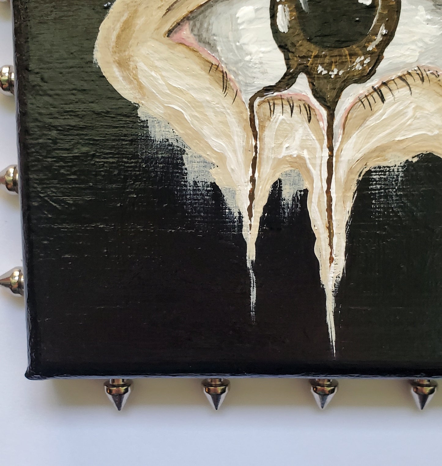 Studded Melting Brown Eye Painting on Canvas (2)