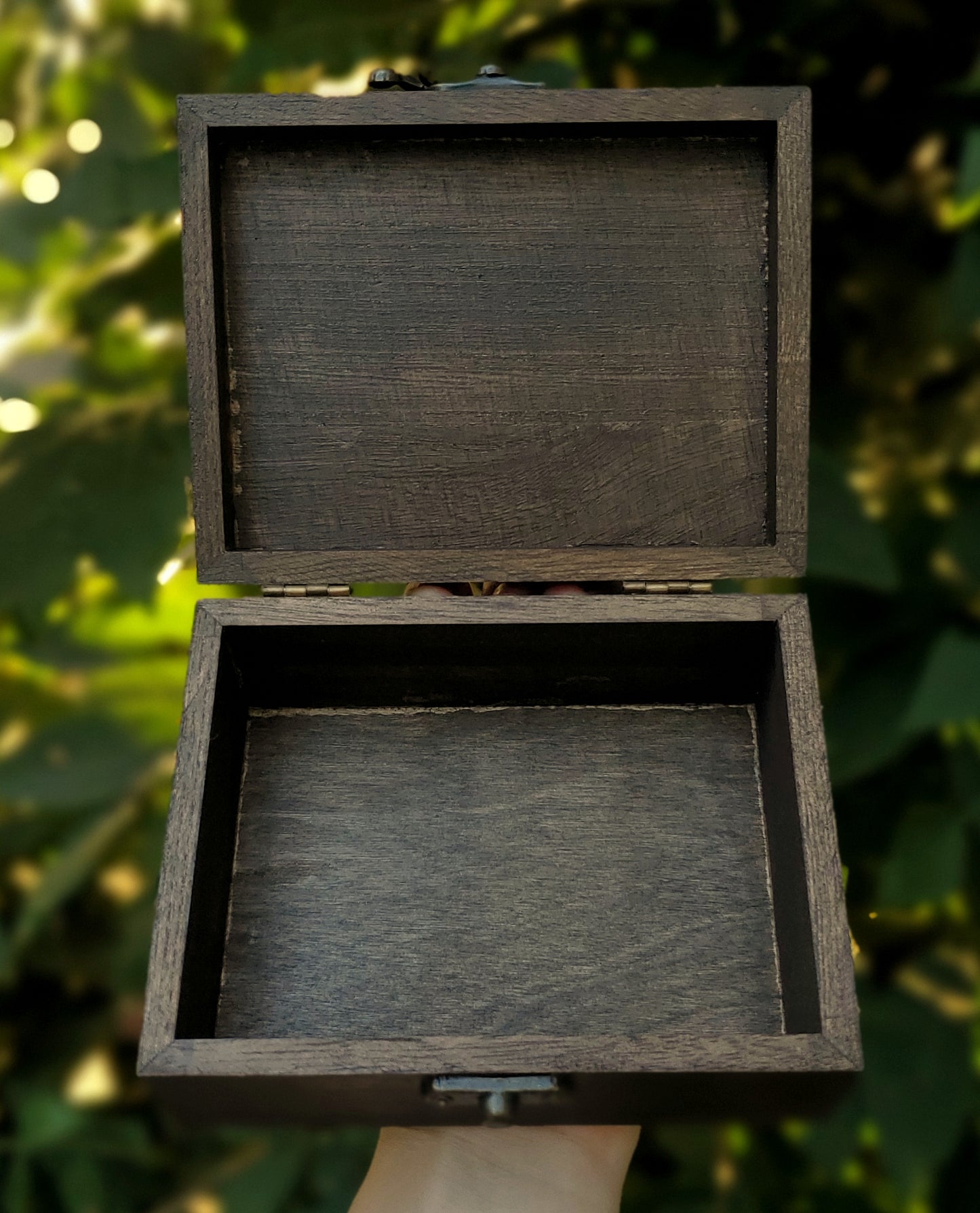 Glowing Firefly Forest Wood Trinket Box