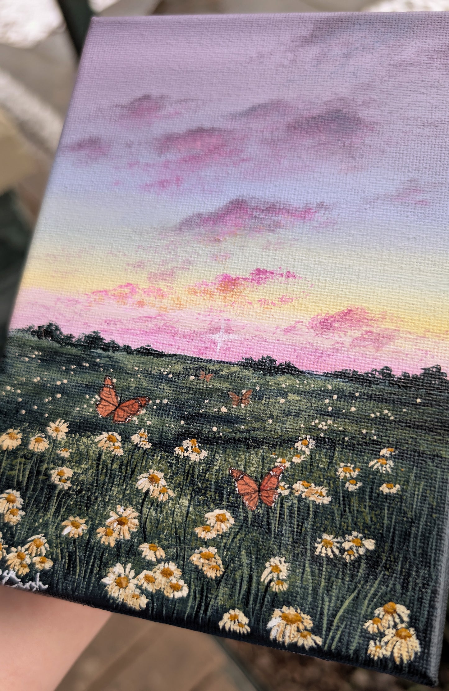 Monarch Field Painting 5"x7"