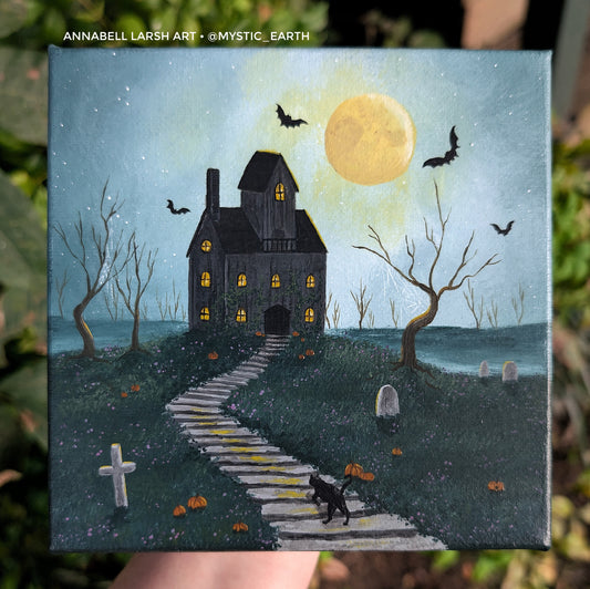 Halloween Night 6"x6" Painting