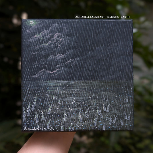 Rainy Night 6"x6" Painting