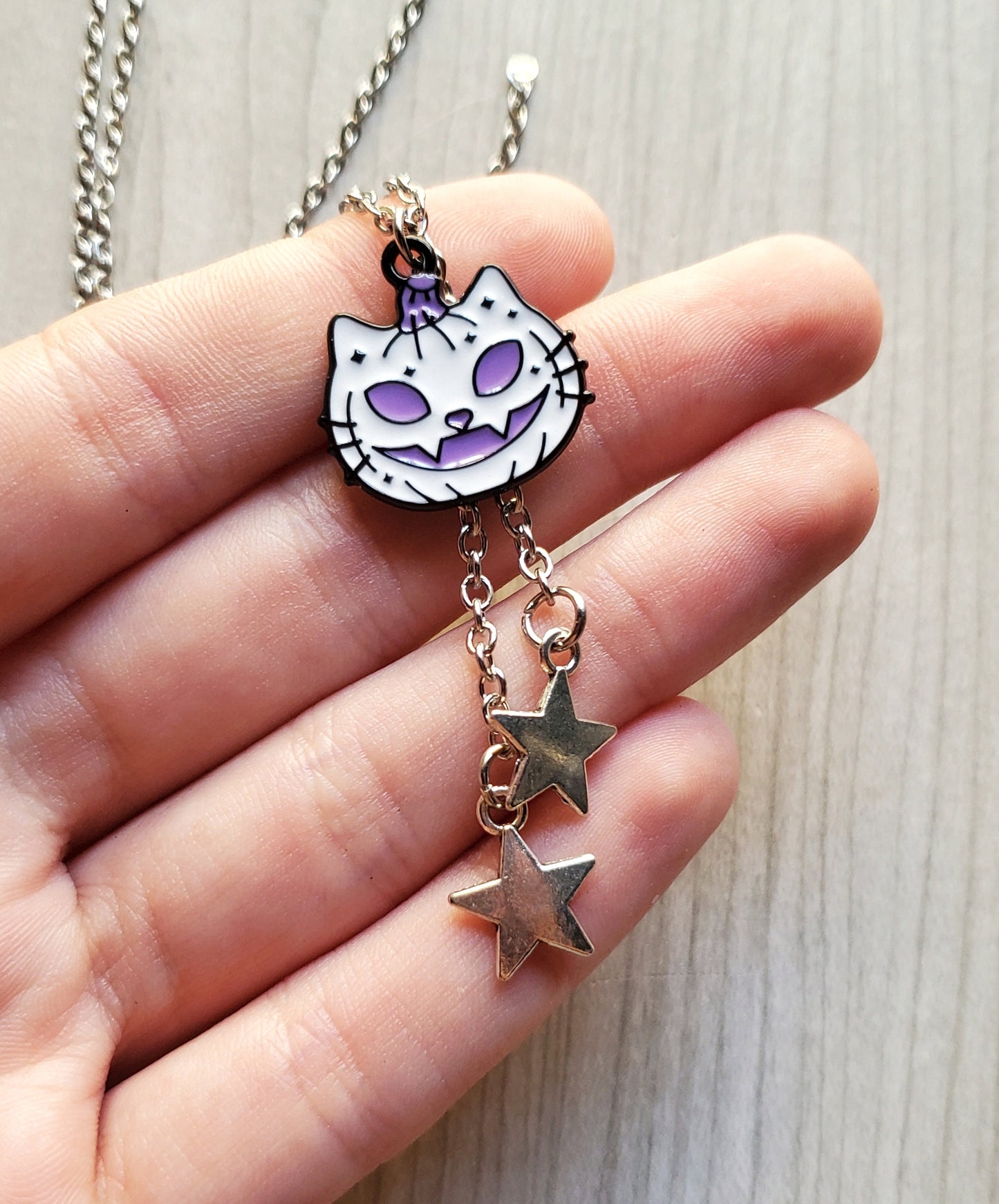 Kitty Jackolantern Necklaces (White)