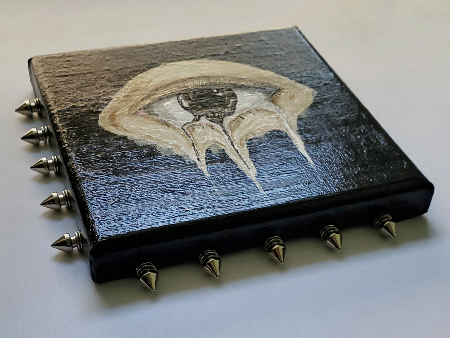 Studded Melting Brown Eye Painting on Canvas (2)