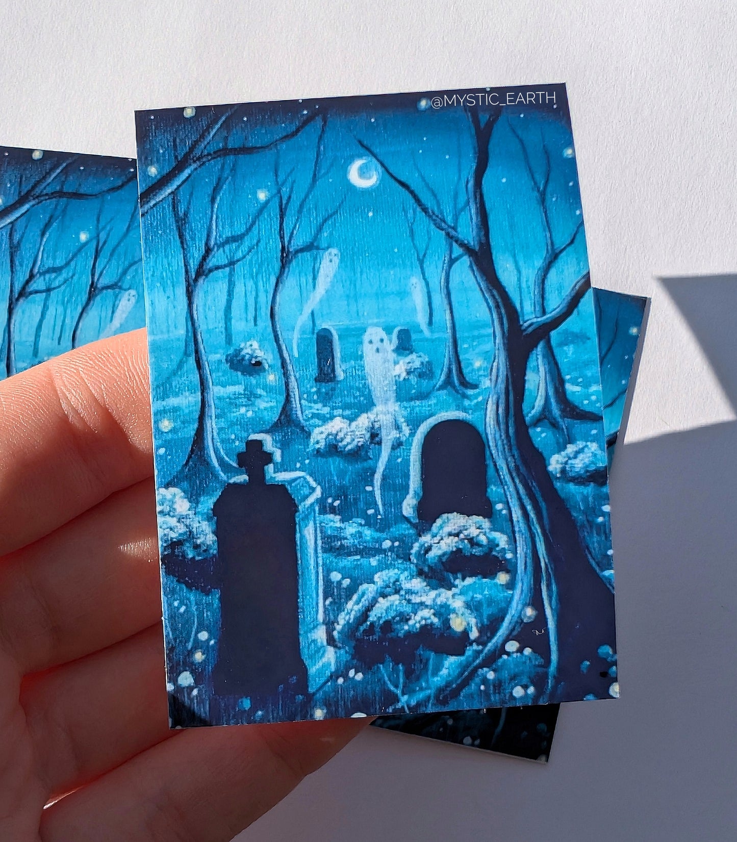 Ghost Cemetery Stickers 3"x2"