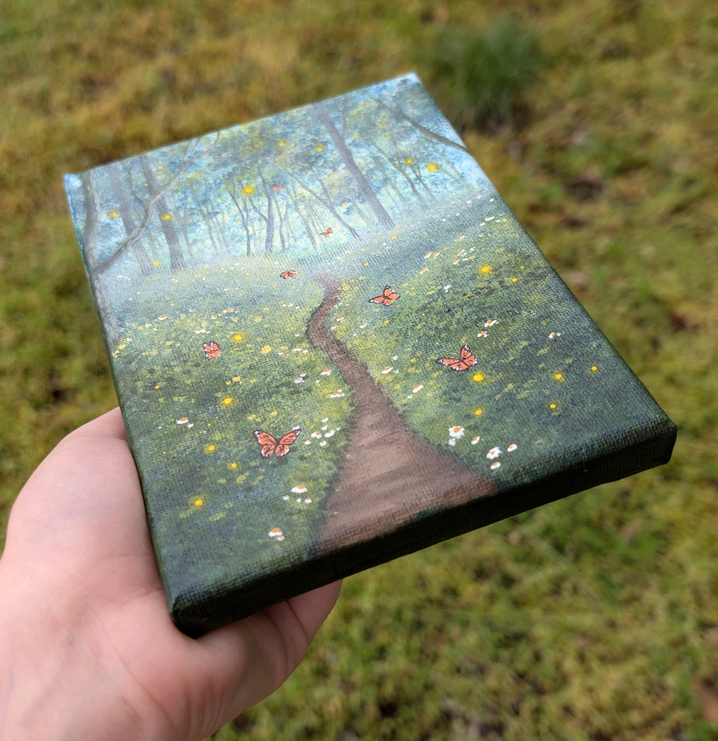 Monarch Forest Painting 5"x7"