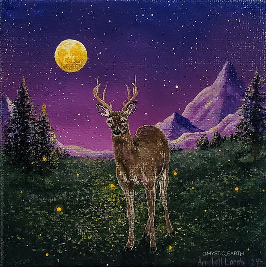White Tailed Deer Painting (5"x5")
