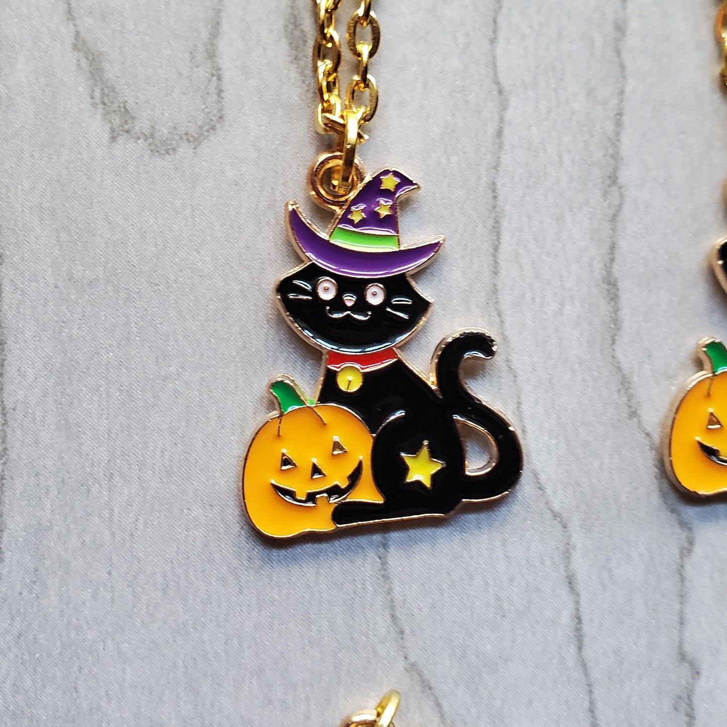Black Witch Kitty Necklaces
