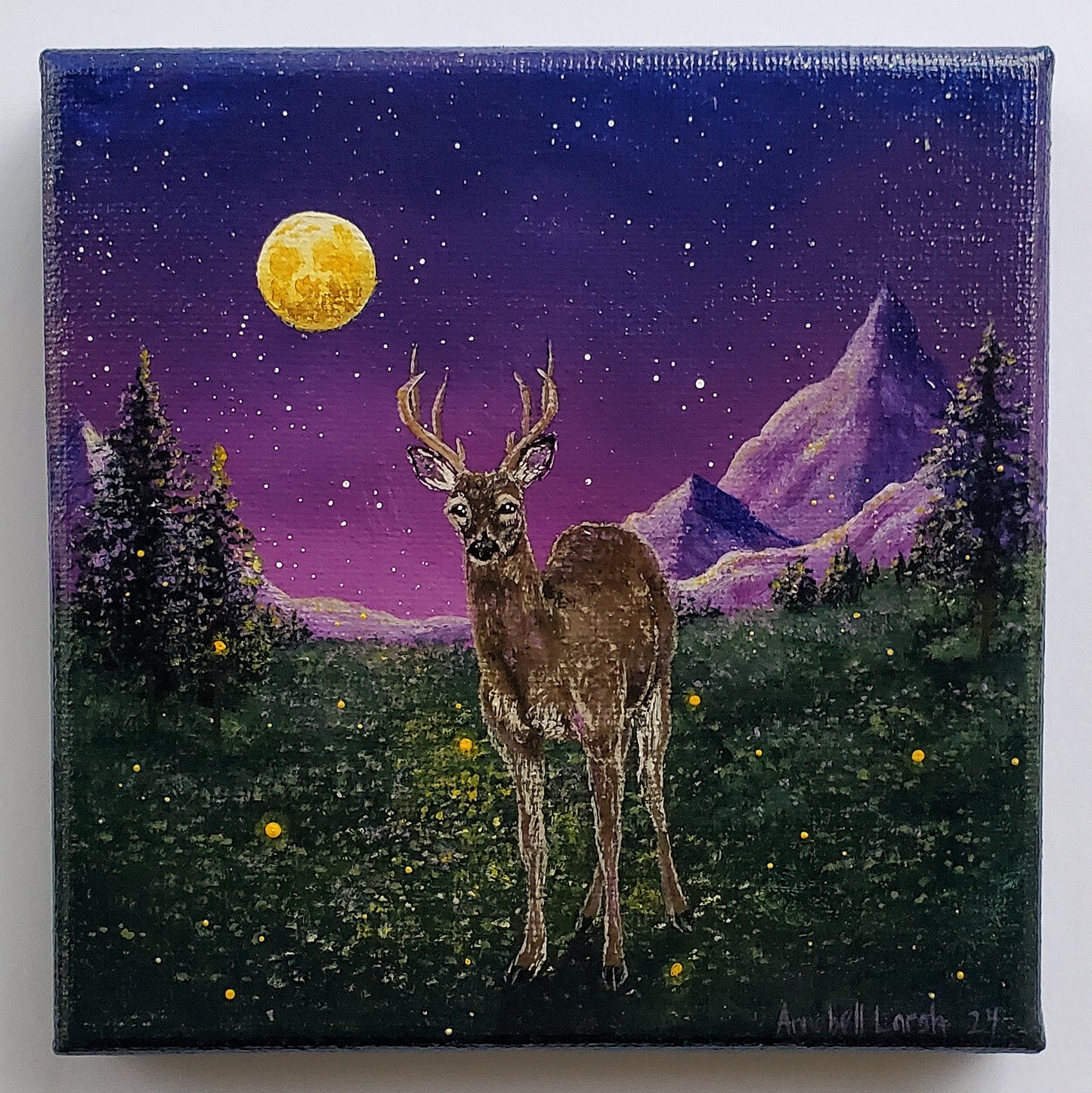 White Tailed Deer Painting (5"x5")