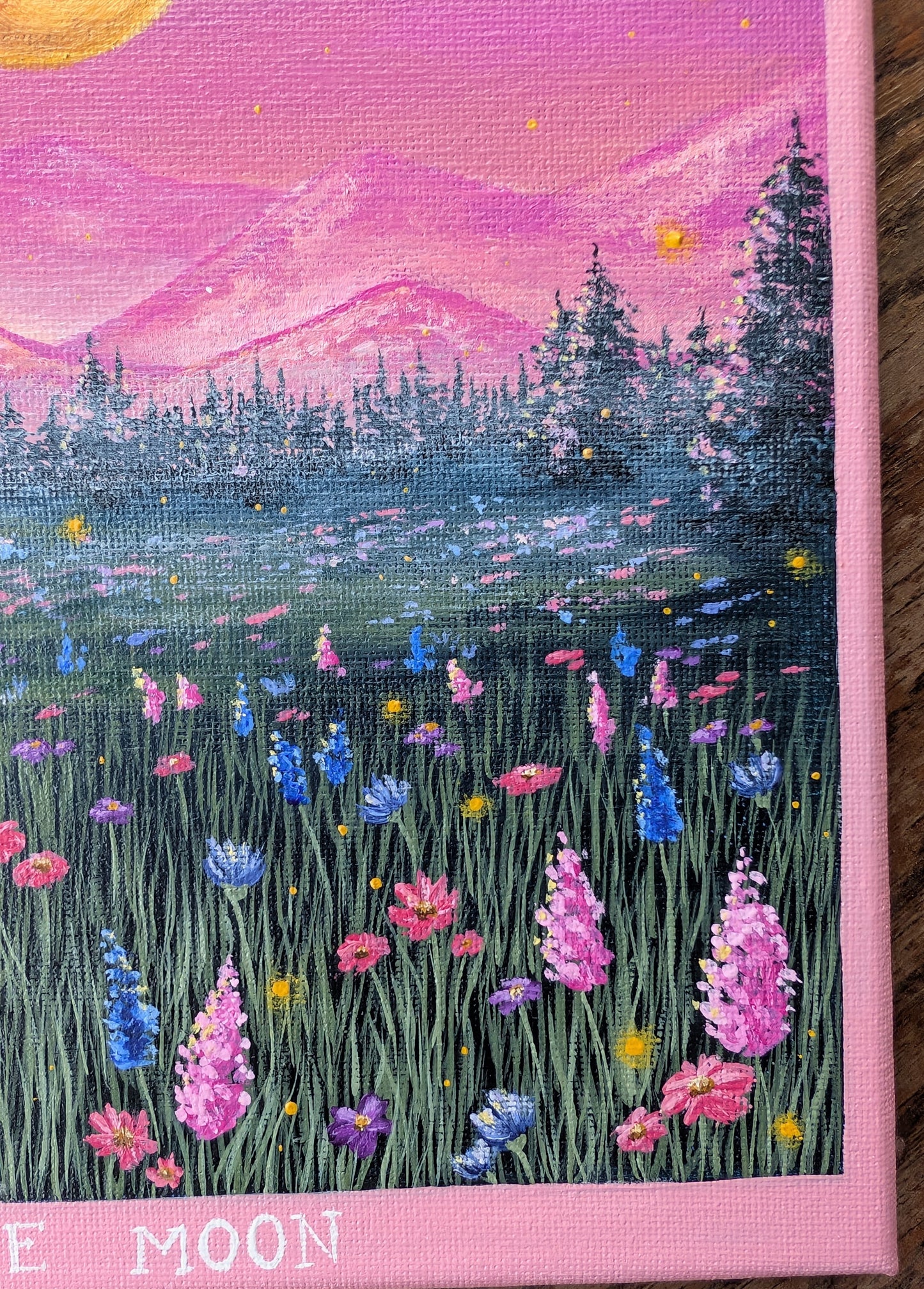 "The Moon" Tarot Card Painting 8"x10"