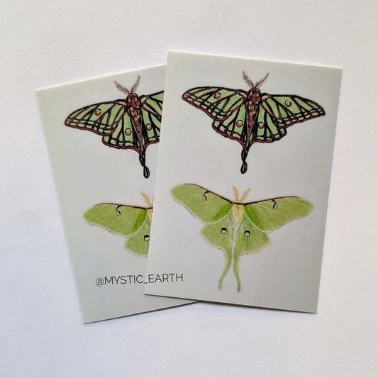 Moon Moths Stickers 3"x2"