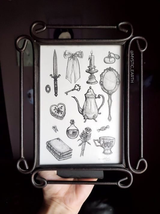 Vintage Treasures Drawing (Framed)