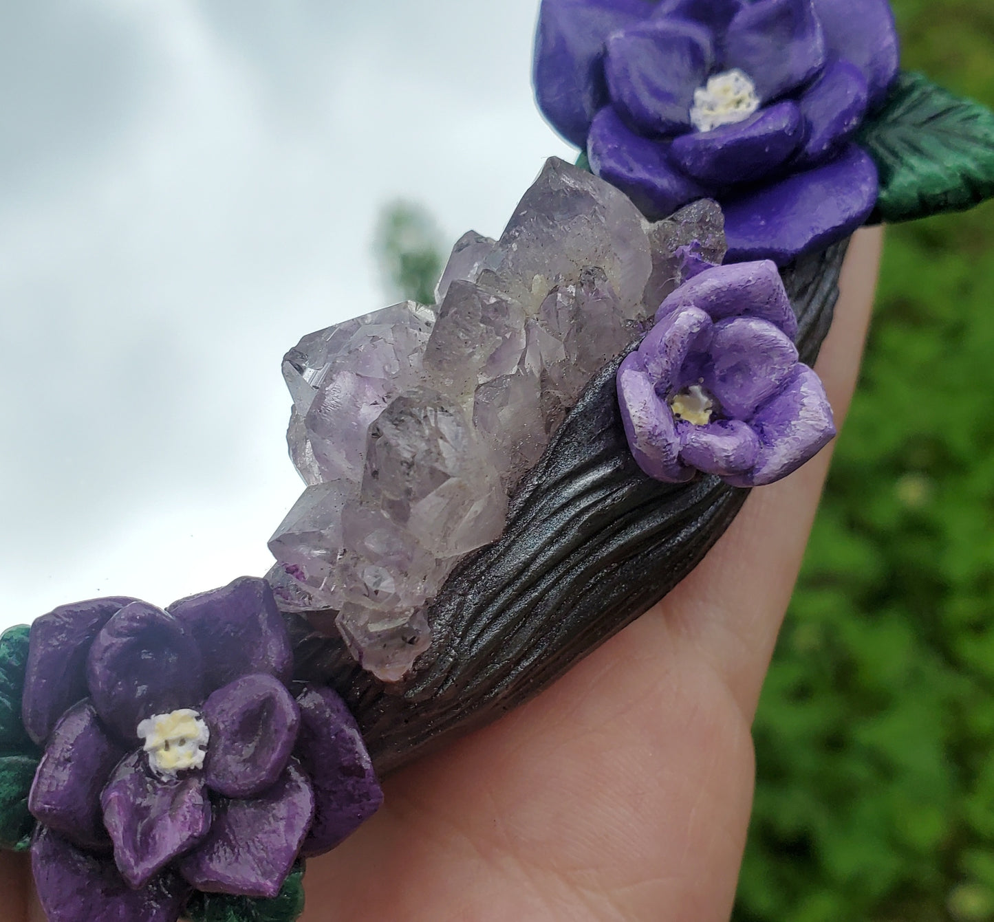 Amethyst Purple Magnolia Mirror
