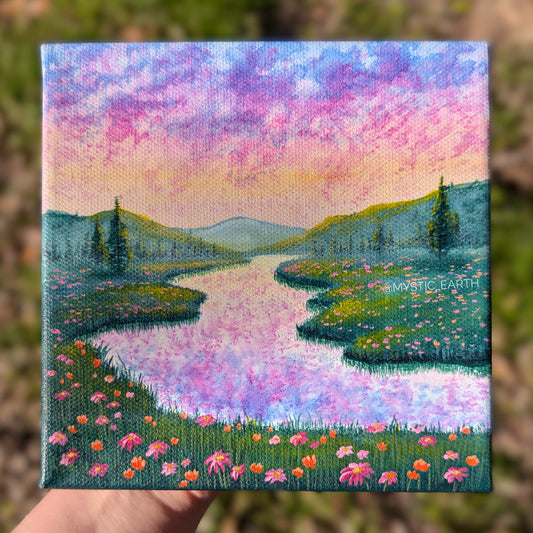 Chroma River Painting (#2) 6"x6"