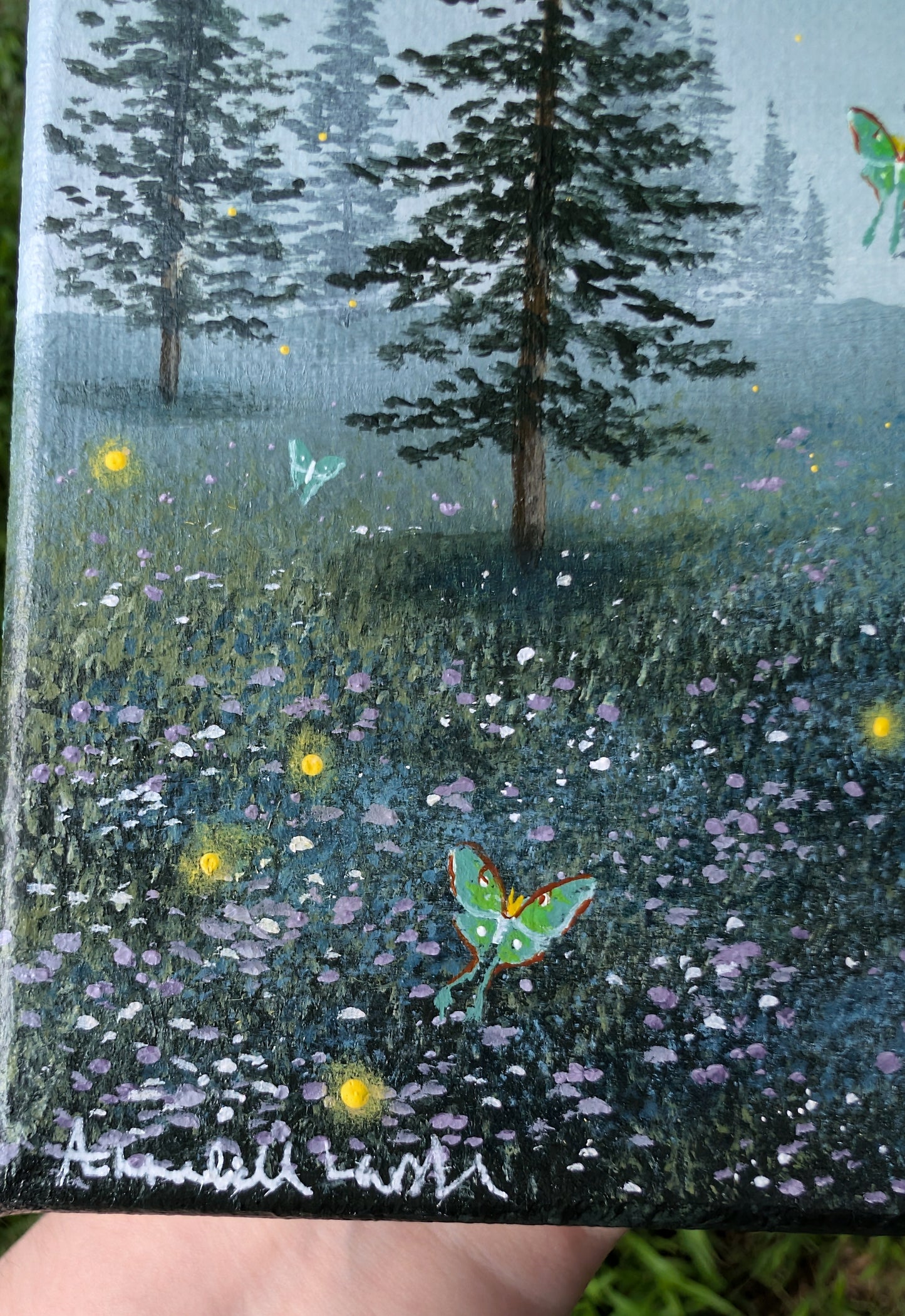 Luna Mountain 6"x6" Painting (#3)