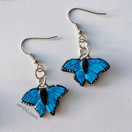 Blue Morpho Butterfly Earrings