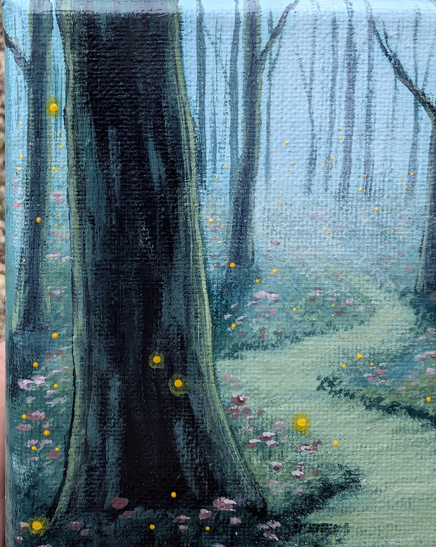 Foggy Trail Painting (5"x5")