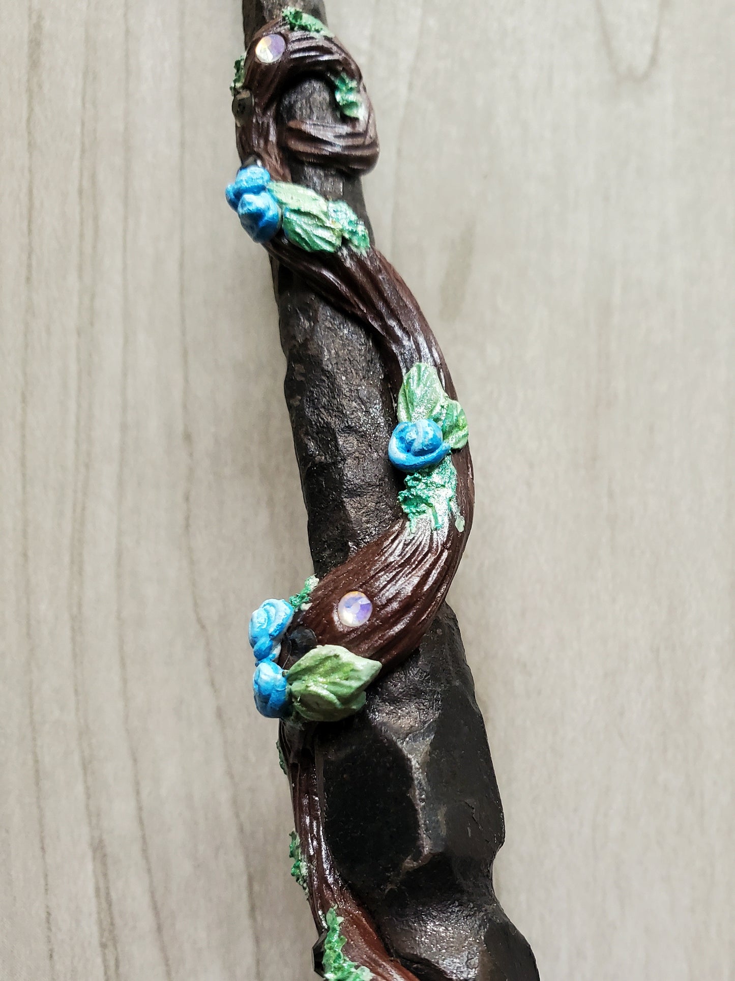 Obsidian Moon Wand with Labradorite | Mystic Earth + Volundr Forge