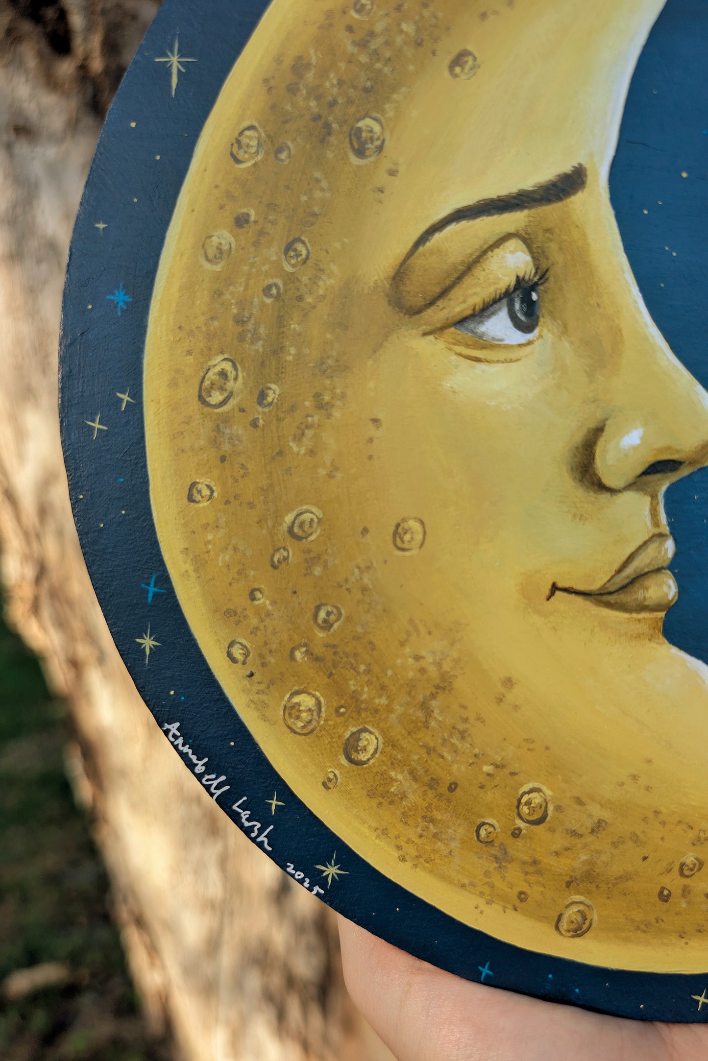 In Love With the Moon 9" Painting