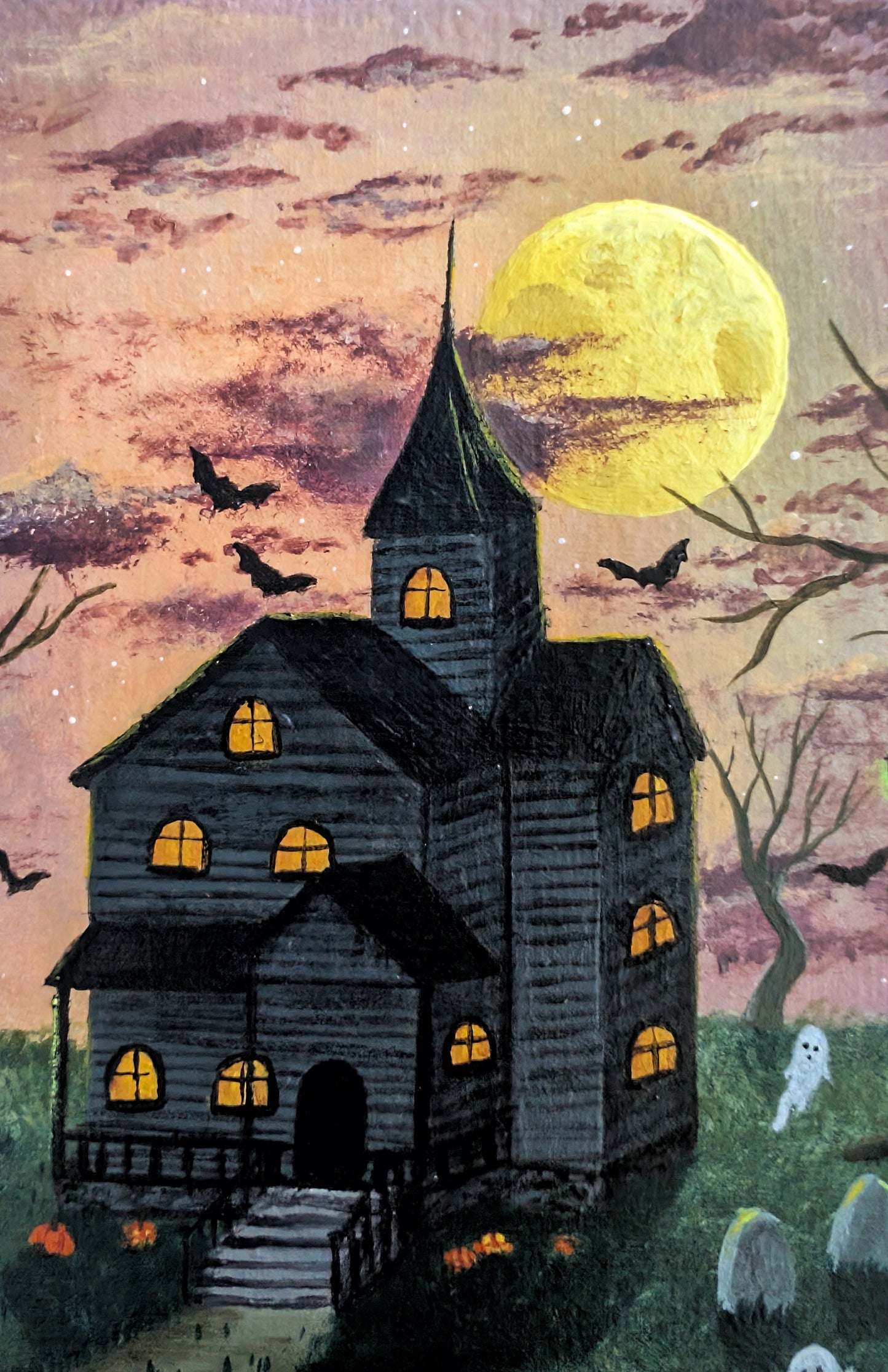 Halloween Haunting 6"x6" Painting