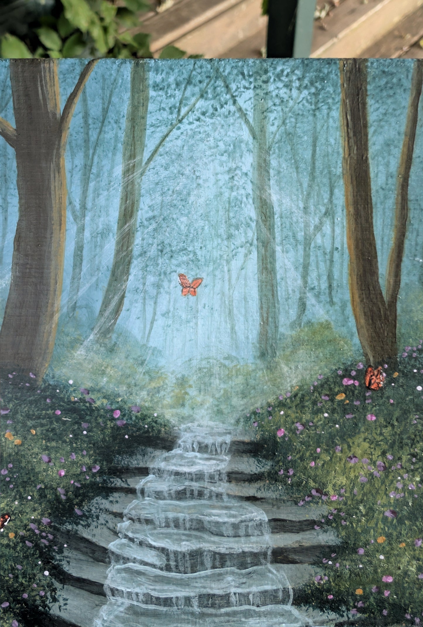 The Monarch Stream 6"x6" Painting