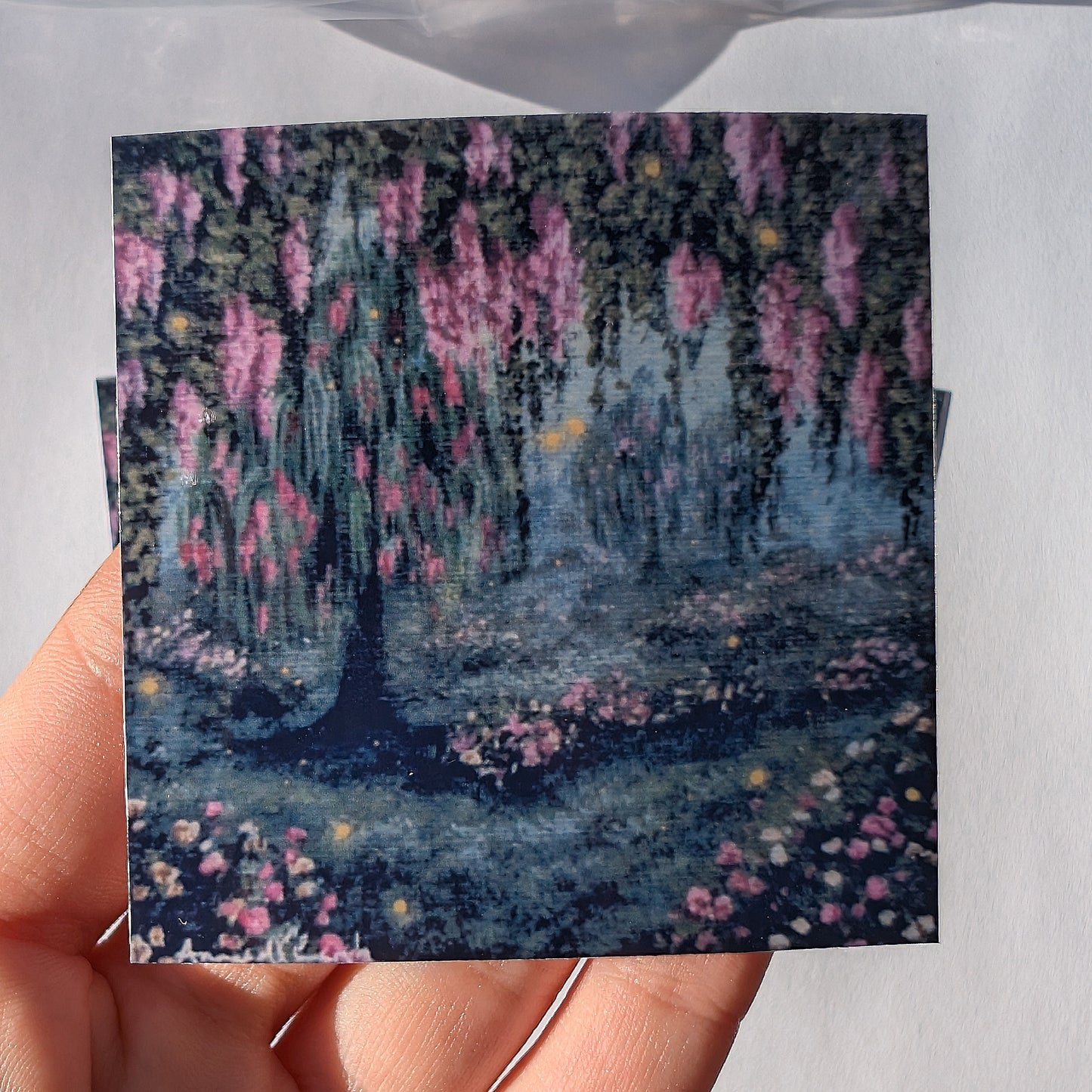 Flowers in the Willow Trees Stickers 2.5"