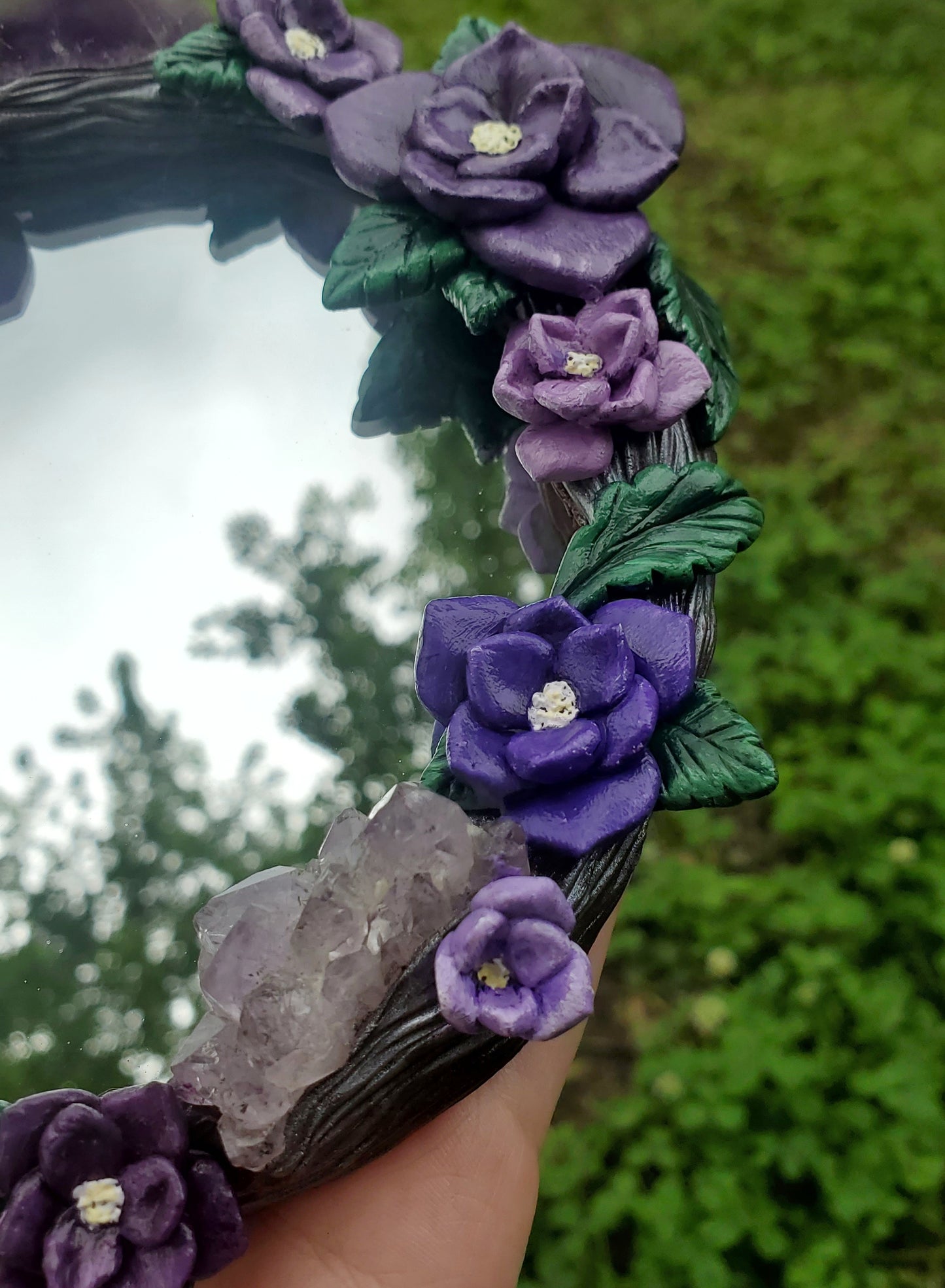 Amethyst Purple Magnolia Mirror