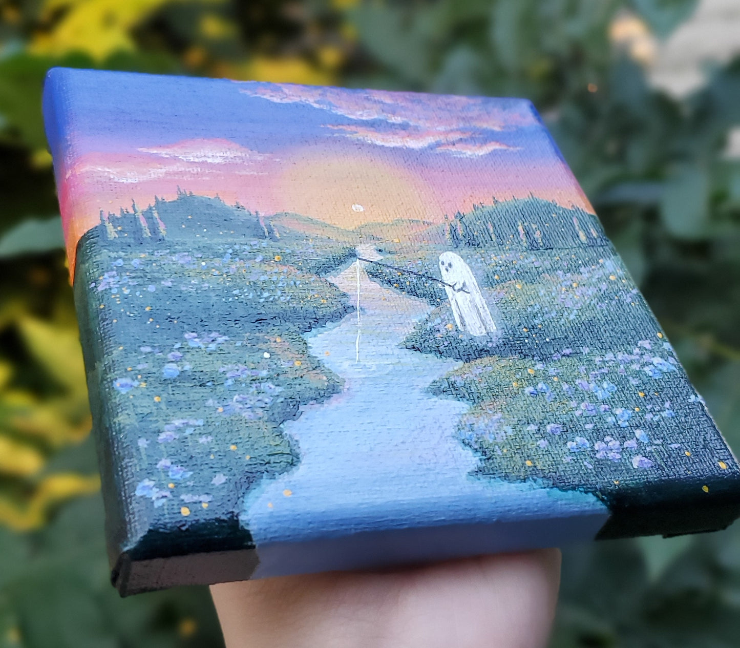 Fishing At Sunset Painting